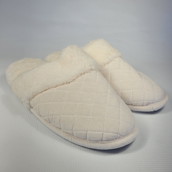 Dearfoams Women's Quilted Vamp Cream Terry Lining Slippers Size XL (11-12) - Picture 6 of 9